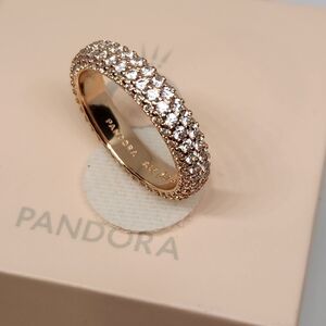 Pandora Moments Rose Gold Sparkling Ring for women size 8.5 / 58